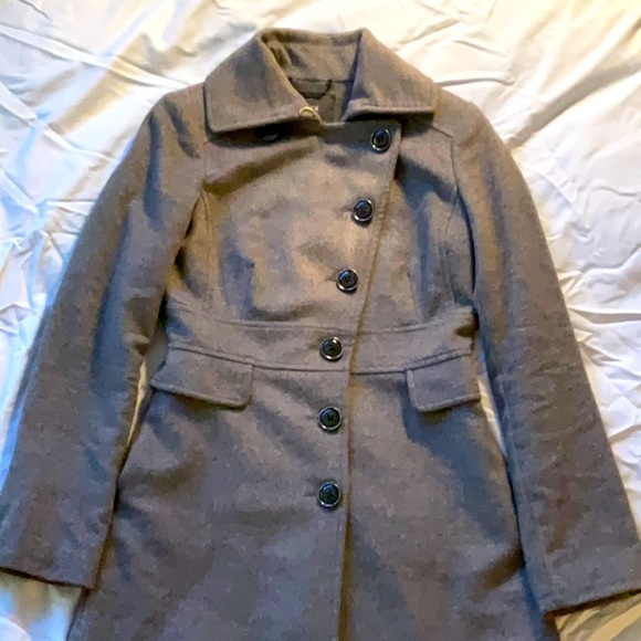 Mexx mechanical grey wool cashmere coat Sz 4 - Picture 1 of 7